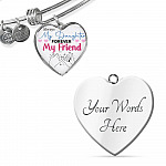 Always My Daughter Forever My Friend Mom and Daughter Matching Gifts Heart Pendant Necklace - Bangle