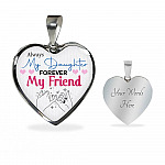 Always My Daughter Forever My Friend Mom and Daughter Matching Gifts Heart Pendant Necklace - Bangle