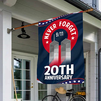 9/11 Never Forget 20th Anniversary Twin Towers Flag - Patriot Memorial Day Outdoor Flag