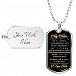 Gifts to My Man the Day I Met You I Found My Missing Piece I Love You Dog Tag Pendant Necklace