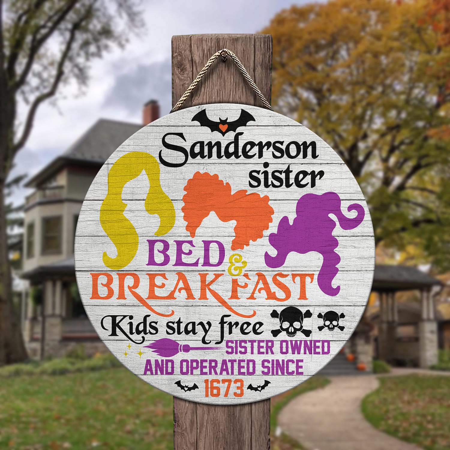 3UT. Sanderson Sister Kids (5) Door Sign Mockup 3