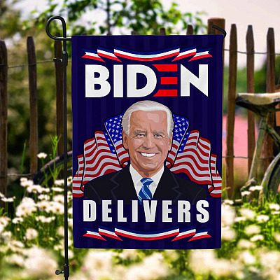 Biden Delivers Garden Flag - Pro Biden Infrastructure Week House Flag - Wall Flag