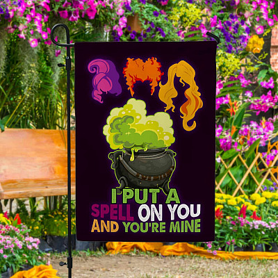 Hocus Pocus I Put A Spell On You and You're Mine Outdoor Garden Flag - House Flag - Wall Flag