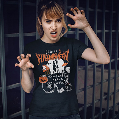 Alternative view of This Is Halloween Everybody Make a Scene Halloween Shirts for Women T-Shirt