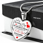 On Your Wedding Day My Heart Is There Walking Beside You My Daughter I'm Near Heart Pendant Necklace - Wedding Memorial Necklace
