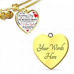 On Your Wedding Day My Heart Is There Walking Beside You My Daughter I'm Near Heart Pendant Necklace - Wedding Memorial Necklace