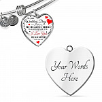 On Your Wedding Day My Heart Is There Walking Beside You My Daughter I'm Near Heart Pendant Necklace - Wedding Memorial Necklace