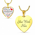 On Your Wedding Day My Heart Is There Walking Beside You My Daughter I'm Near Heart Pendant Necklace - Wedding Memorial Necklace