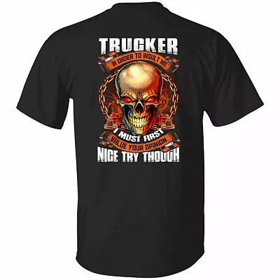 Trucker Insult t, Black, Unisex T-Shirt