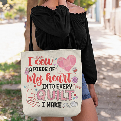 I Sew A Piece Of My Heart Into Every Quilt I Make All Over Print Tote Bag - Shoulder Bag - Sewing Lover Gifts