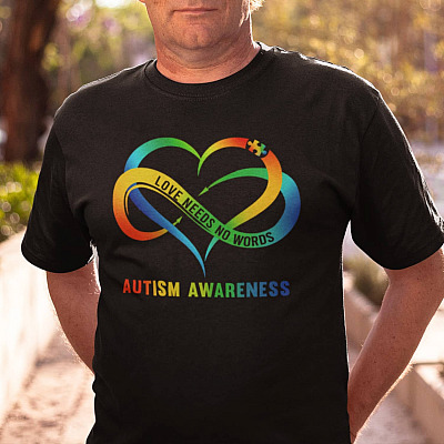 Autism Awareness Love Need No Words T-Shirt - Autism Puzzle Piece Shirt