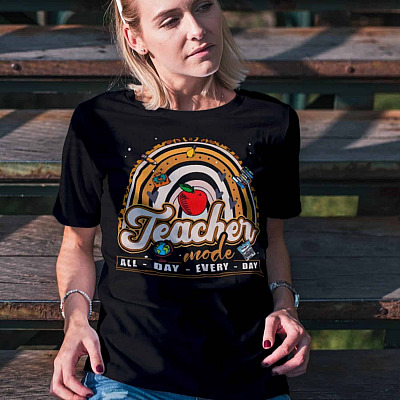 Alternative view of Gifts for Teacher - Teacher Mode All Day Every Day Teacher Life T-Shirt