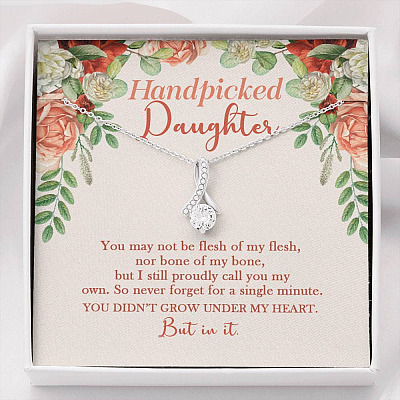 Handpicked Daughter Alluring Beauty Necklace - Jewelry Gifts For Adopted Child From Mom Dad Adoption Keepsake - Alluring Beauty Necklace
