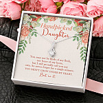Handpicked Daughter Alluring Beauty Necklace - Jewelry Gifts For Adopted Child From Mom Dad Adoption Keepsake
