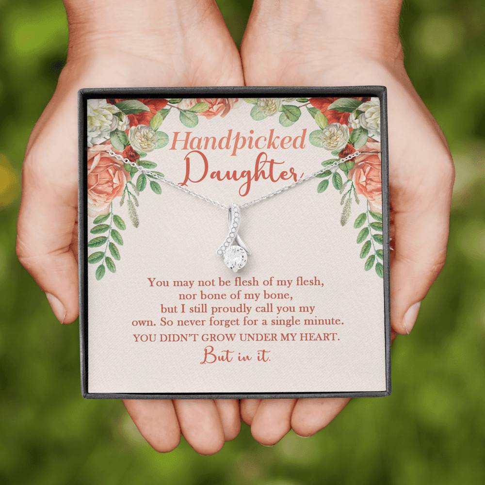 Handpicked Daughter Alluring Beauty Necklace - Jewelry Gifts For Adopted Child From Mom Dad Adoption Keepsake