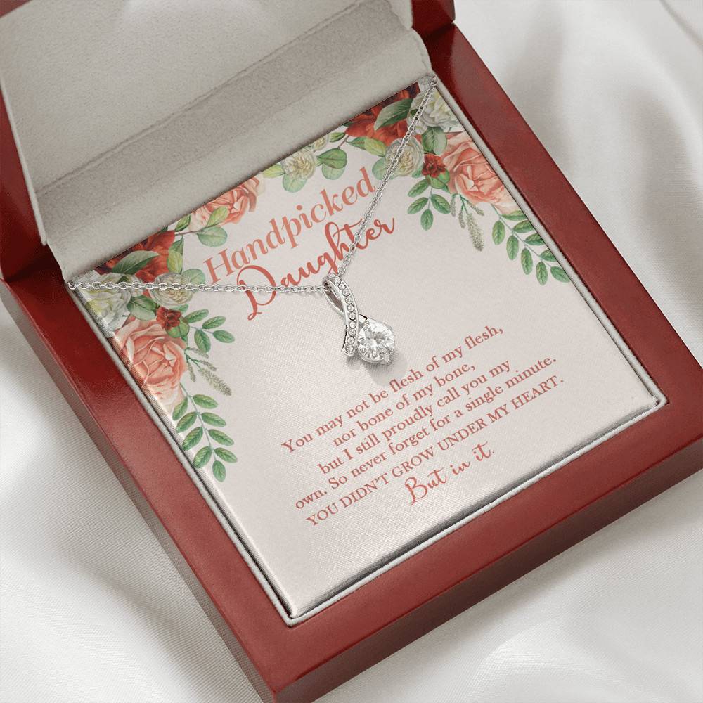 Handpicked Daughter Alluring Beauty Necklace - Jewelry Gifts For Adopted Child From Mom Dad Adoption Keepsake