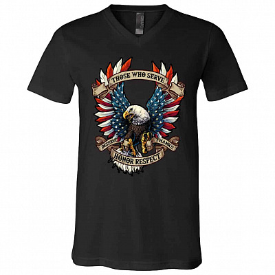 Those Who Serve Tshirt, Black, V-Neck T-Shirt