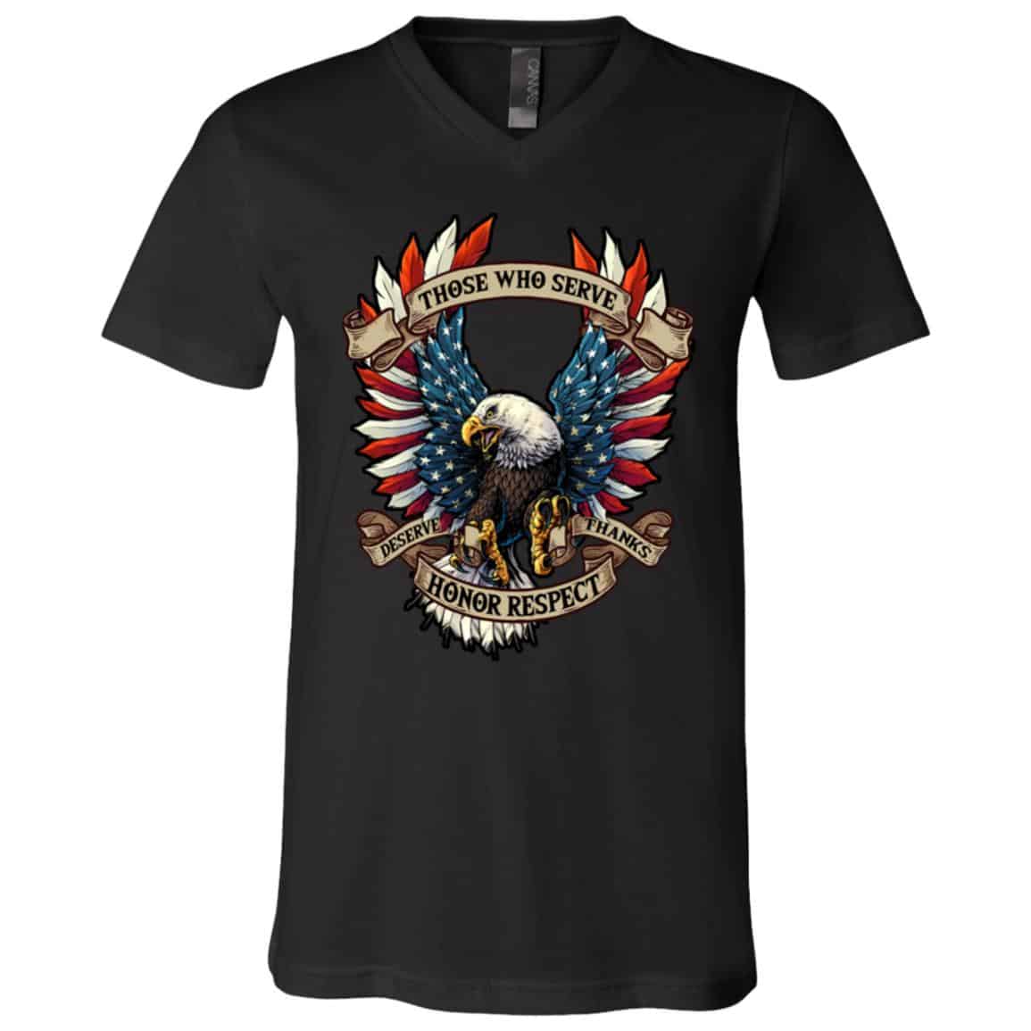 Those Who Serve Tshirt, Black, V-Neck T-Shirt