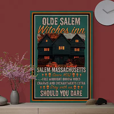 Alternative view of Witch Olde Salem Witches Inn Salem Massachusetts Since 1692 Framed Canvas Prints - Unframed Poster