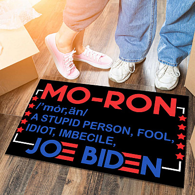 Alternative view of Joe Biden Moron a Stupid People Fool Idiot Imbecile Doormat - Funny Anti Joe Biden Outdoor Doormat