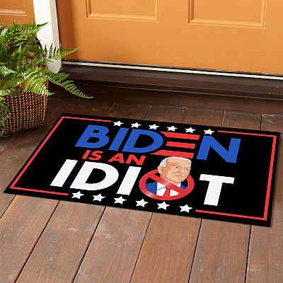 Alternative view of Joe Biden Is An Idiot House Doormat - Funny Anti Biden Outdoor Indoor Doormat