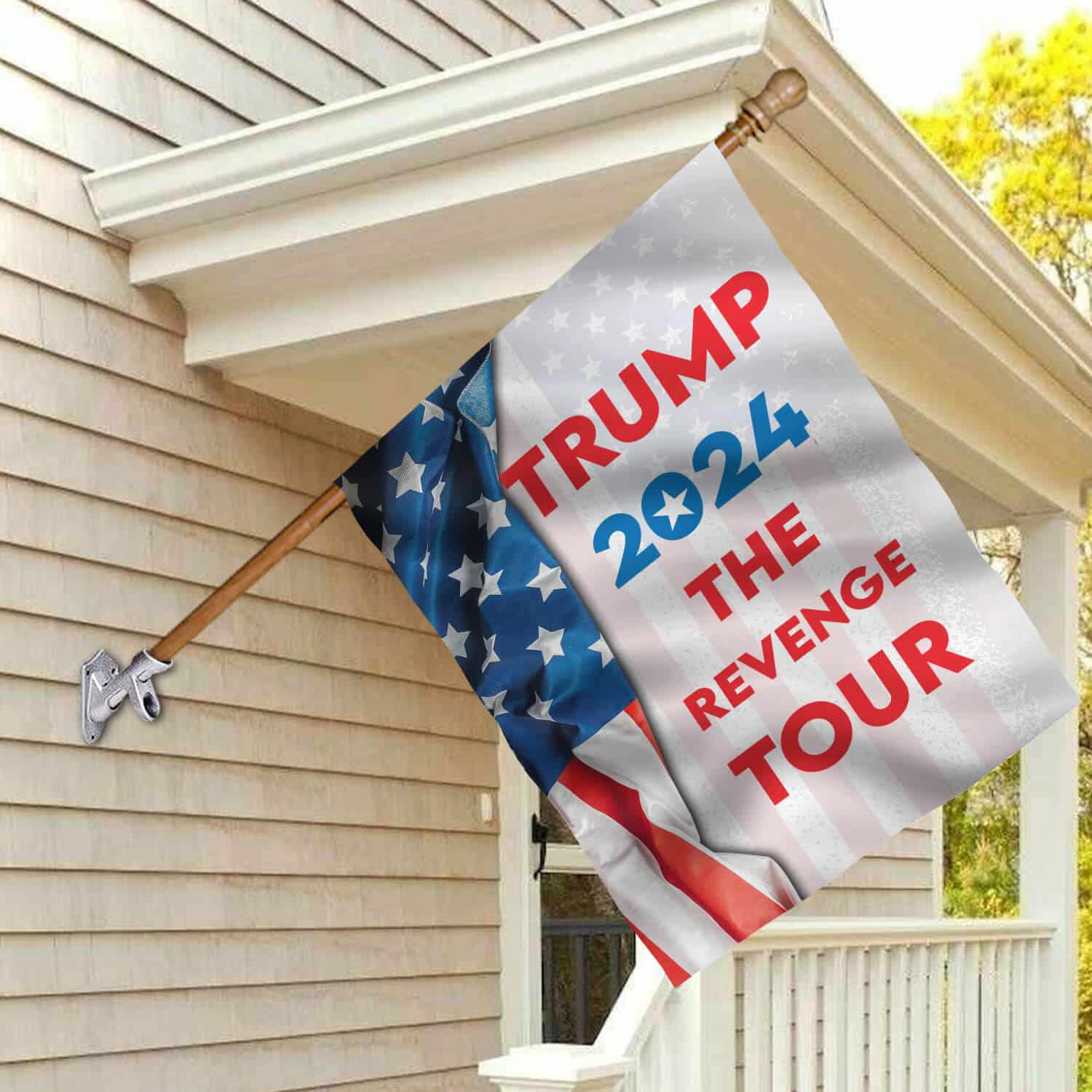 9TM. Trump Revenge_2 30x40 House Flag Mockup 2