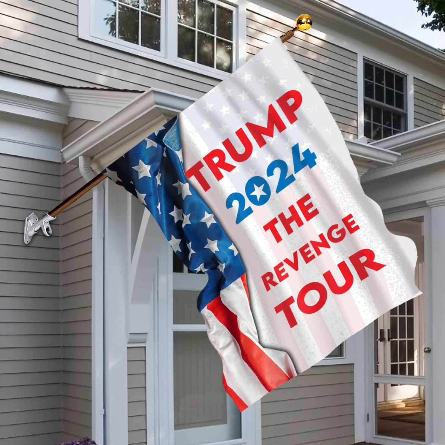 9TM. Trump Revenge_2 30x40 House Flag Mockup 6
