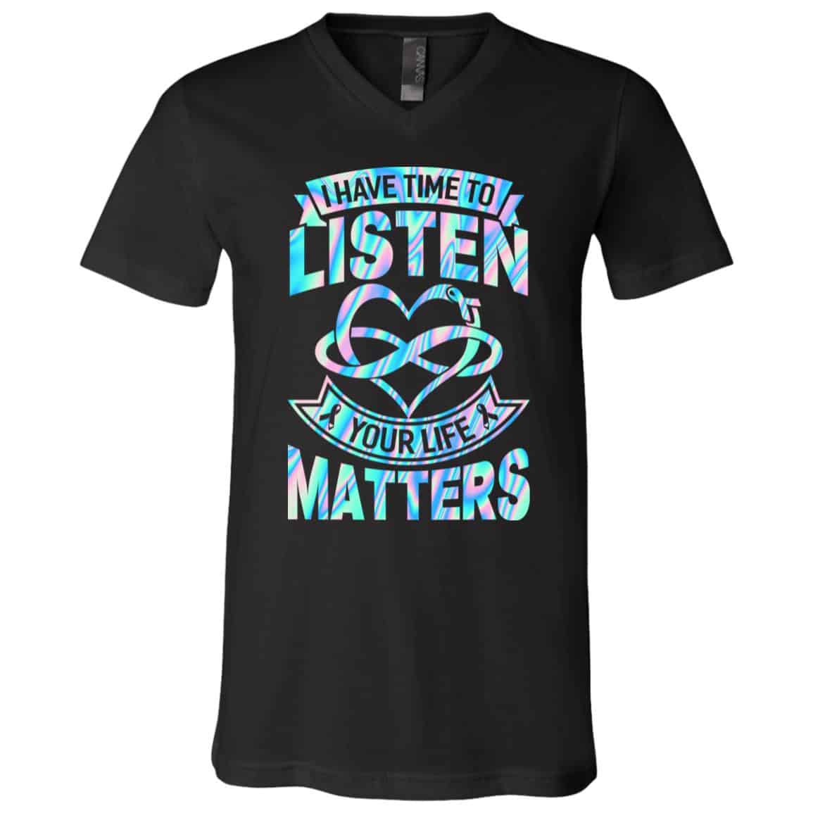 matters, Black, V-Neck T-Shirt matters, Black, V-Neck T-Shirt