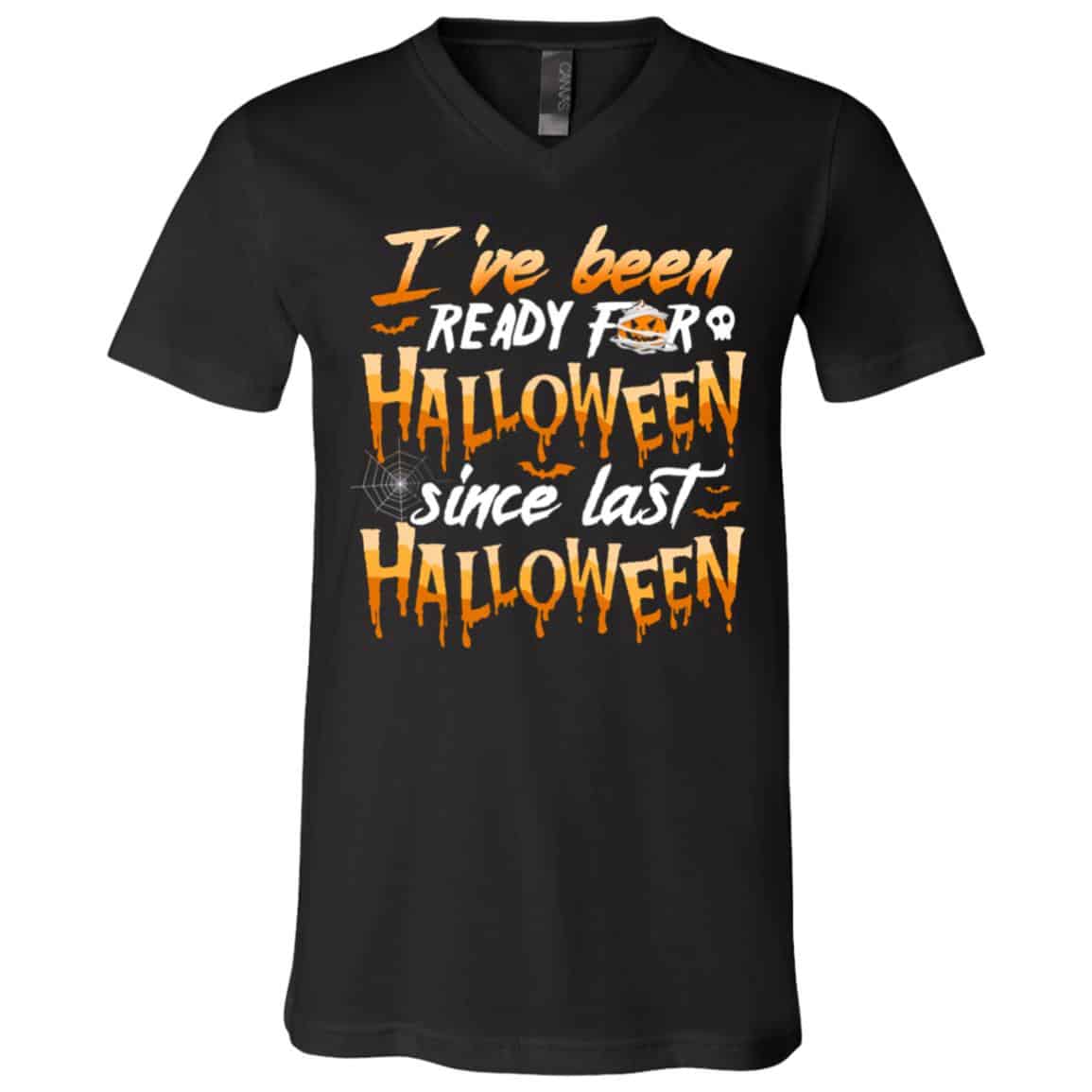Ready Halloween t, Black, V-Neck T-Shirt