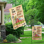 2MH. On This Farm Flag 30x40 Garden & House Mockup 1