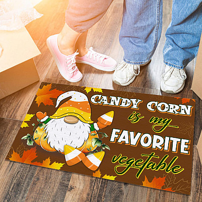 Candy Corn Is My Favorite Vegetable Indoor Outdoor Doormat - Thanksgiving Doormat
