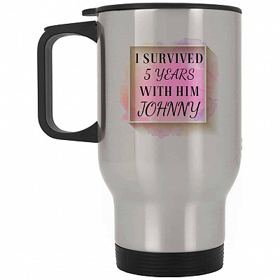 14 oz. Silver Travel Mug