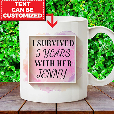 Anniversary Gifts Personalized I Survived With Her Parents Anniversary Gift Ceramic Coffee Mug - Beer Stein - Water Bottle