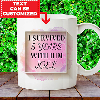 Anniversary Gifts Personalized I Survived With Him Parents Anniversary Gift Ceramic Coffee Mug - Beer Stein - Water Bottle