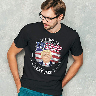Alternative view of It's Time to Trump Circle Back Support Trump for 2024 American Flag T-Shirt