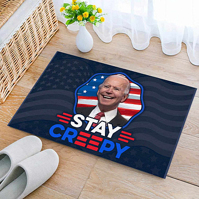 Alternative view of Stay Creepy Joe Biden Doormat - Funny Joe Biden Decorative Indoor Outdoor Doormat