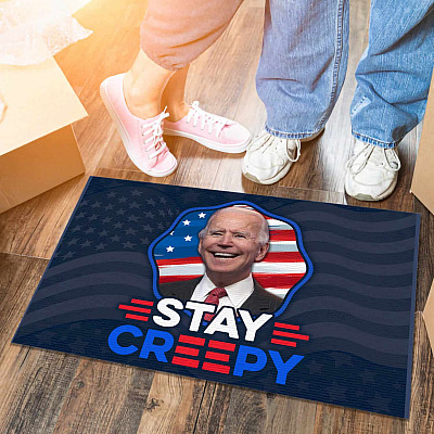 Stay Creepy Joe Biden Doormat - Funny Joe Biden Decorative Indoor Outdoor Doormat