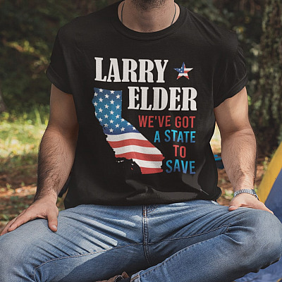 Alternative view of Larry Elder We've Got a State to Save T-Shirt - V-Neck Tee - Governor Shirt