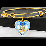 Hold Me In Your Memories Find Me In Your Dreams Personalized Photo Heart Pendant Necklace-Bangle