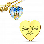 Hold Me In Your Memories Find Me In Your Dreams Personalized Photo Heart Pendant Necklace-Bangle