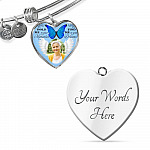 Hold Me In Your Memories Find Me In Your Dreams Personalized Photo Heart Pendant Necklace-Bangle