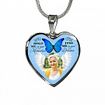 Hold Me In Your Memories Find Me In Your Dreams Personalized Photo Heart Pendant Necklace-Bangle