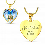 Hold Me In Your Memories Find Me In Your Dreams Personalized Photo Heart Pendant Necklace-Bangle