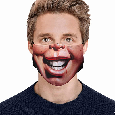 Alternative view of Chucky Horror Movie Character Halloween Washable Reusable Custom Printed Cloth Face Mask Cover