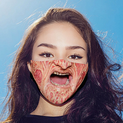 Alternative view of Freddy Horror Character Halloween Washable Reusable Custom Printed Cloth Face Mask Cover