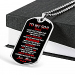 Personalized to My Son from Mom I Want You to Know That My Heart Walks with You Dog Tag Pendant Necklace