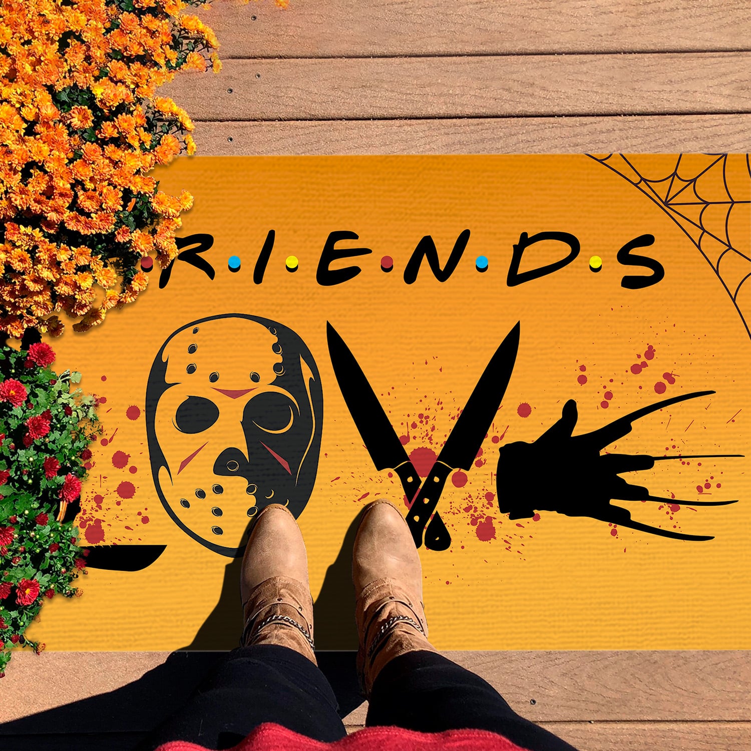 1KT. Love Halloween Characters (4) Doormat mockup 7