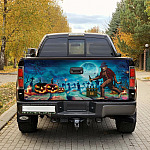 Funny Bigfoot Drinking Beer Halloween Truck Tailgate Decal Sticker Wrap - Sasquatch Halloween Vinyl Graphic Decal Bumper Sticker