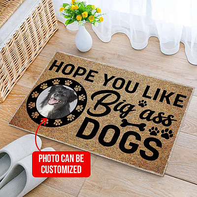 Alternative view of Personalized Pet Photo I Hope Like Big Ass Dog Doormat - Funny Welcome Indoor Outdoor Doormat