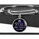 Stay Your Story Is Not Over Suicide Prevention Awareness Month Circle Pendant Necklace